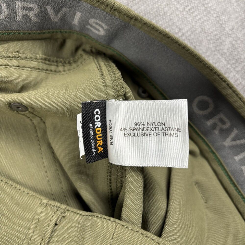 Orvis Men’s Tech Cargo Pants 34x30 Olive Green “Cordura” Stretch Gorpcore Nylon - Picture 6 of 11